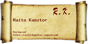 Raits Kasztor névjegykártya